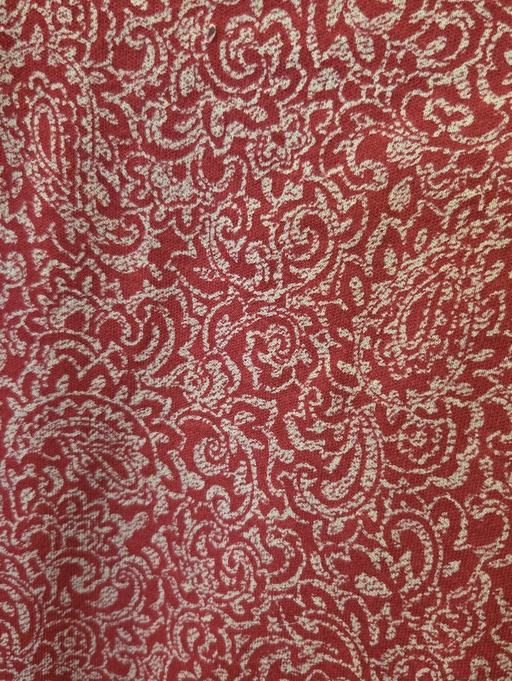 Vintage Red Paisley Mock Neck Top XXL Grandmacore Cottagecore Holiday
